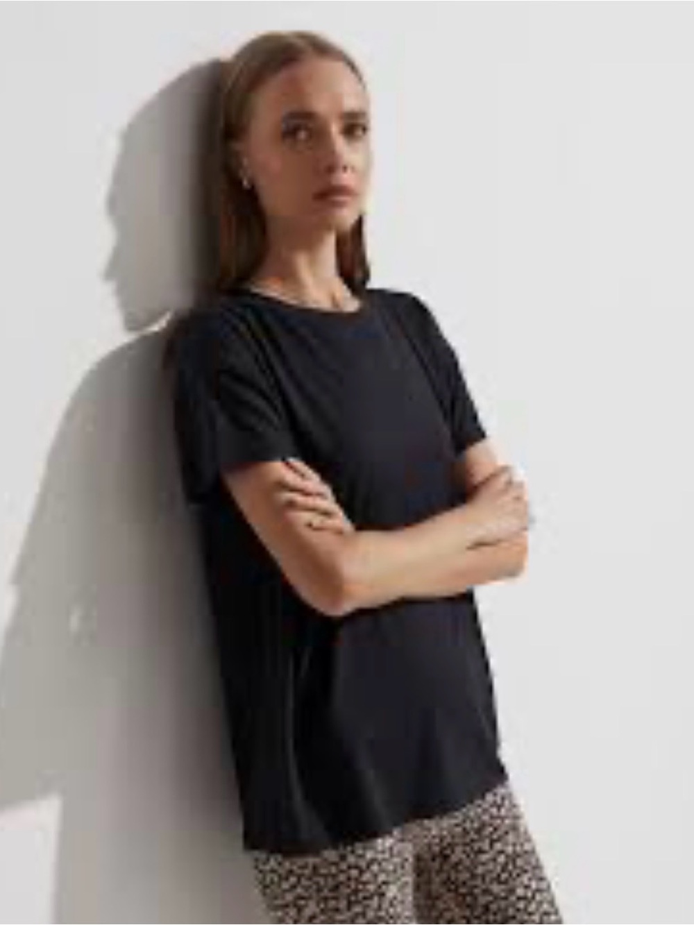 56. Varley Black Short-Sleeve Crew Tee